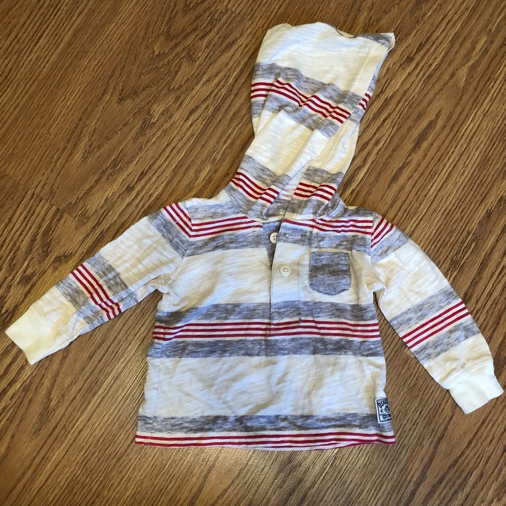 OshKosh Baby Boy Hooded Long Sleeve  T | 6 Months